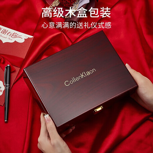 coilenklaon法国品牌 男士皮带男双扣头层牛皮情人节腰带男裤带送男士礼物 双扣头（实木礼盒装）834Q+024Q