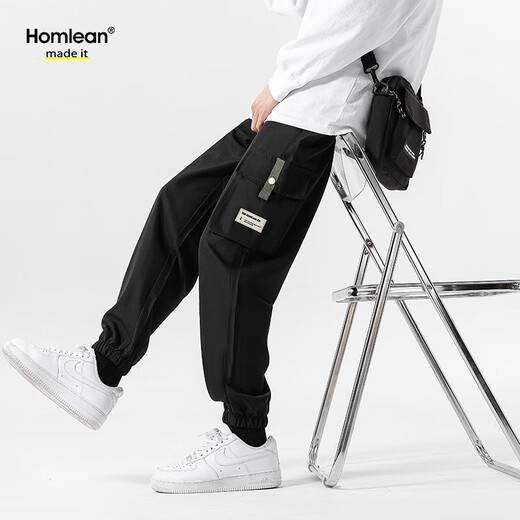 Homlean Casual Hosen Herrenherbst- und Winterwolle und Velvet -Samt verdickte warme und vielseitige Arbeitskleidung Sport Toilettenhose 9938 Schwarz 3xl