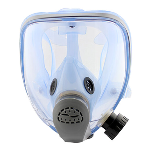 
Ele Gas Mask Full Cover Chemical Paint Anti-toxic Gas Long Tube Air Respirator CKH-9900E Blue (with Can 1) 1 Set