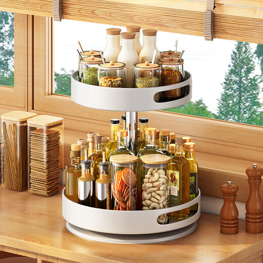Shuaishi kitchen utensil storage rack rotating spice rack multi-layer spice tray multi-functional storage rack