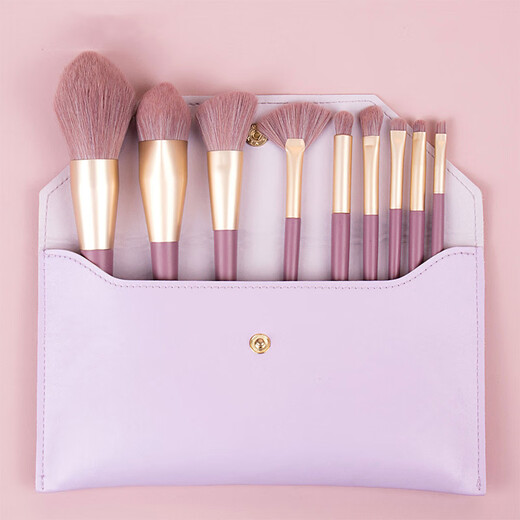 Lan Weiting 9 small purple potato makeup brushes concealer blush powder brush set soft imitation corn silk fiber beginners portable small purple potato makeup brush + purple bucket