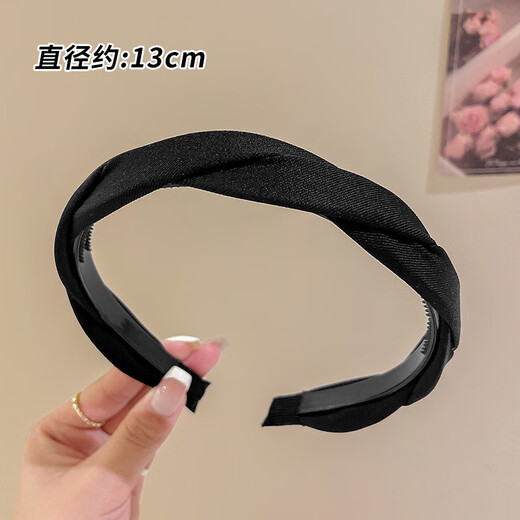 BARY REEF high skull headband women's new simple face wash non-slip headband wide edge with tooth pressure hairpin braided headwear coffee color