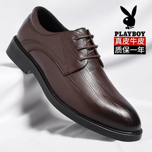 Playboy Chaussures en cuir masculin Généreuse entreprise en cuir usage formel usine en amélioration et en respirant semelle douce de mariage chaussures de marié 2025 Nouveau style 6621 noir 40