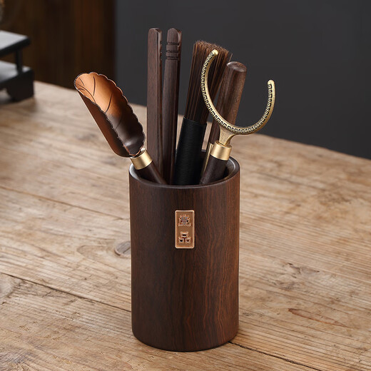 Jiutang Kung Fu Tea Set Accessories Black Sandalwood Tea Ceremony Six Gentlemen Tea Knife Spoon Tea Clamp Three-piece Tea Making Tool Set Supplies (1st Grade) Black Sandalwood Tea Ceremony Six Gentlemen