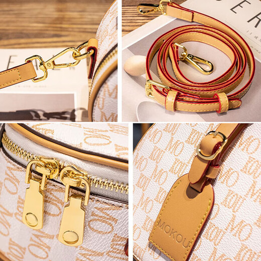 纪诗哲轻奢品牌包包女包女士单肩包斜挎手提小圆包送女友老婆生日礼物侈 印花咖啡色 精美礼盒/礼物