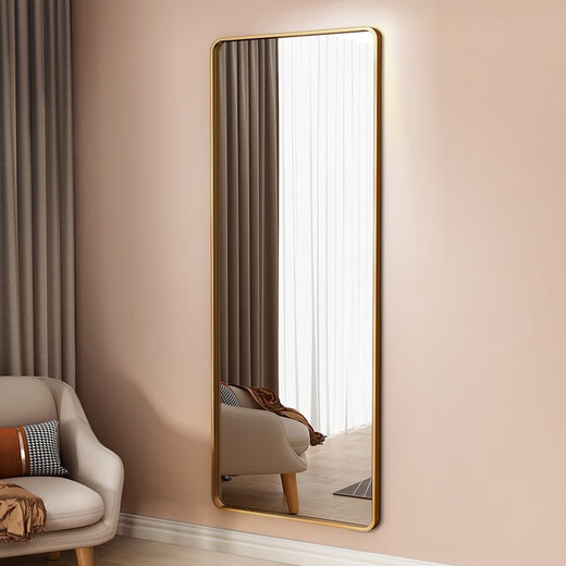 Anya miroir de dressing mural diffusion en direct miroir mural pleine longueur sans sol chambre salon miroir de montage 50*160 champagne or