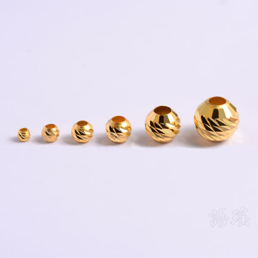 Yuyao 18k gold beads loose beads 2mm bracelet diy accessories material accessories 3mm batch flower laser beads 4mm separated beads bracelet hardened thick gold 1.5mm batch flower beads 6 pieces 18k gold