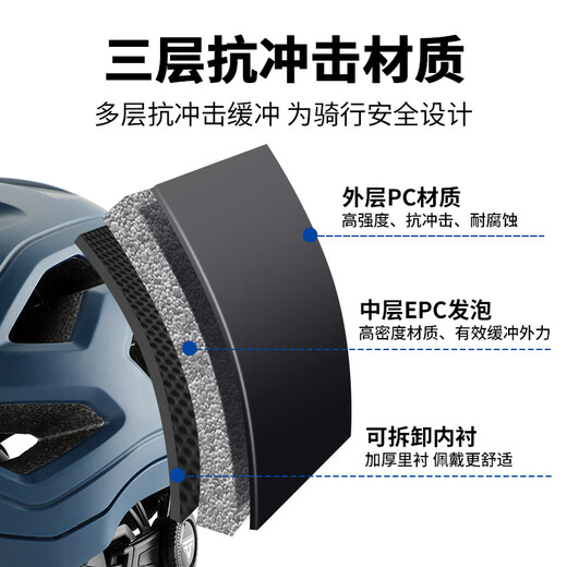 TOSUOD bicycle riding helmet men's and women's mountain road bike safety helmet elegant blue L size