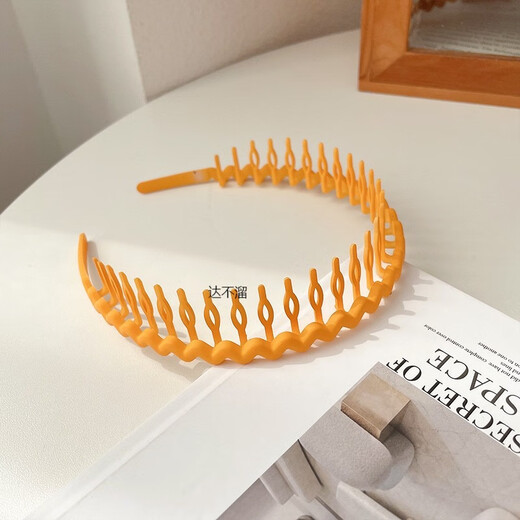 
Dabuliu teeth-resistant non-slip headband girl rubber headband washing face makeup fix hair crushing artifact pressing hairband hair card color 9274I black headband