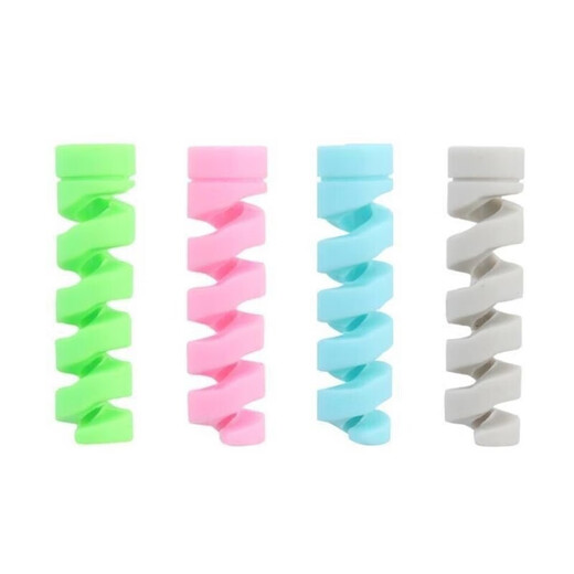 Data cable protection sleeve threaded short winding cable solid color headphone cable storage anti-break mobile phone charging cable universal white winding 1 pack trial pack