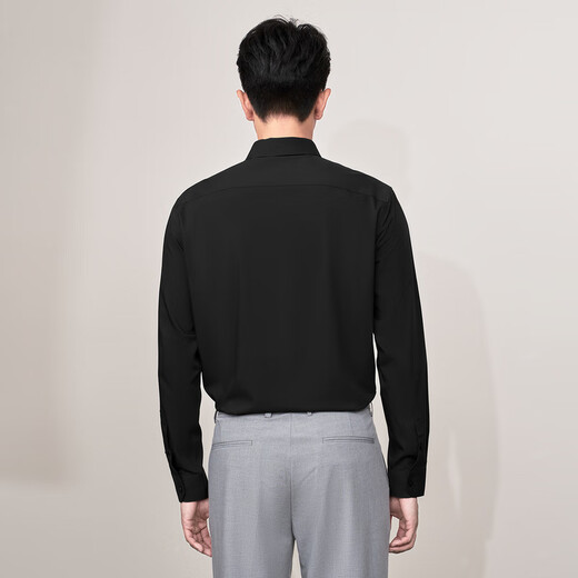 Heilan House (HLA) long-sleeved shirts for men, spring and autumn light business shirts and series of stretch shirts for men, 3A antibacterial black 29 40 175/92A recommended 137~148Jin Jin equals 0.5 kg