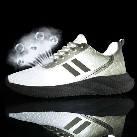 Chaussures de sport à double étoile Chaussures masculines printemps et automne Mesh Soft Sole Breasping Running Chaussures Casual Chores Lightweight Ush résistant aux chaussures de voyage