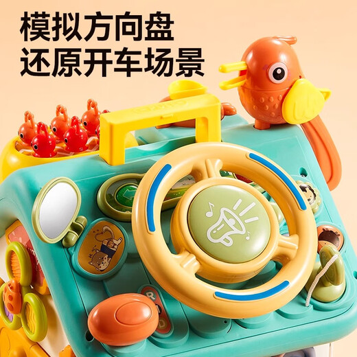 Silent emperor baby busy board Montessori early education educational toys hexahedral boy and girl game table 1-3 birthday gift house 2 Six-sided function busy house [more than 60 ways to play] Children's fine movements for one year of the year New Year gift