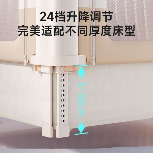 
InnoTruth bed fence safety guardrail without punching crib surround children's anti-fall baffle two sides on both sides of the bed [1.5+2 meters]-Mi Xiaoxiang two sides