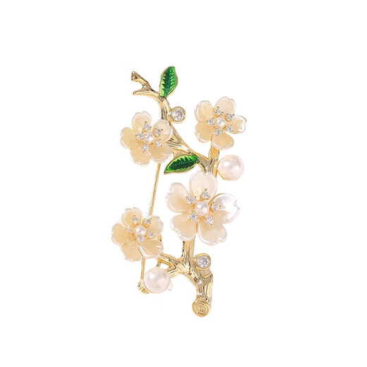 Jianlu New Chinese Style Plum Blossom Brooch High-end Flower Branch Corsage New Personalized Pin Cheongsam Jacket Ancient Style Accessories Plum Blossom Brooch