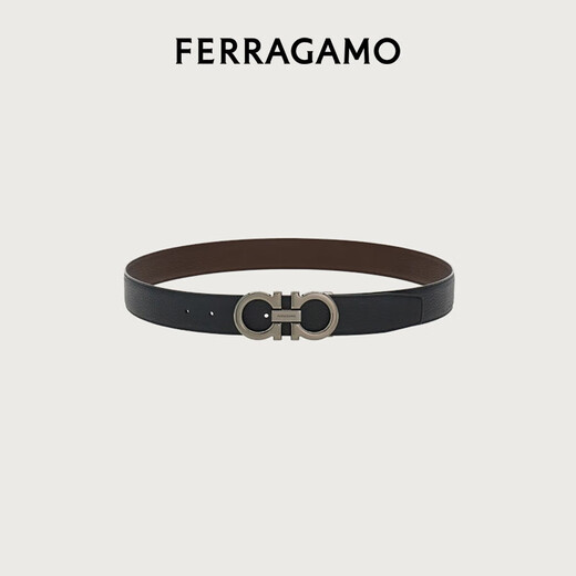 Ferragamo men's black double-sided adjustable Gancini belt 0689134_C _ 105 (gift for boyfriend)