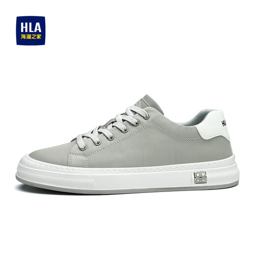 HaiLan Home HLA men's shoes spring new canvas shoes versatile men's casual shoes low top breathable shoes men's soft sole comfortable shoes men's gray 40 (sports size)
