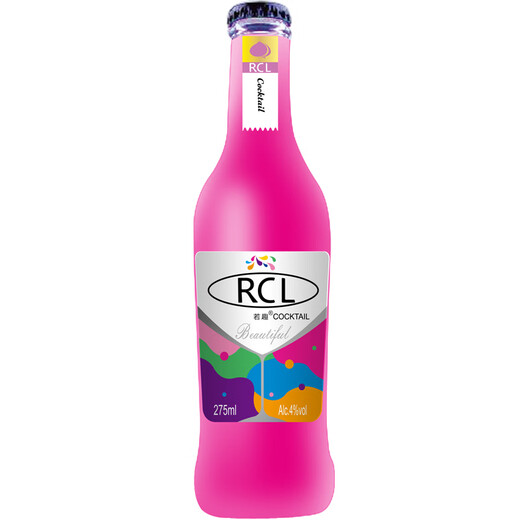 若趣鸡尾酒24瓶套装*275ml整箱预调酒洋酒水果味酒低度酒少女士微醺酒 鸡尾酒磨砂瓶4度 多口味混发*24瓶