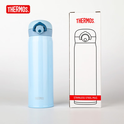 膳魔师（THERMOS）不锈钢保温杯男女学生水杯大容量杯子生日礼物可团购定制刻字JNR 浅蓝色国产 500ml