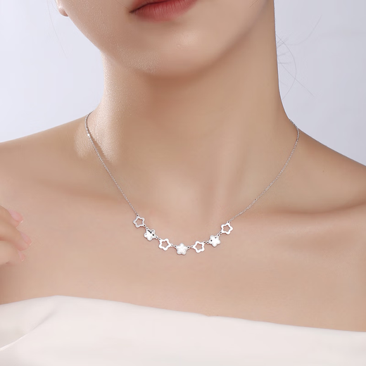 Yuan Shengfu's new PT950 high-quality shining star platinum necklace, fashionable platinum chain clavicle chain, 6.20 grams, length 41-43CM