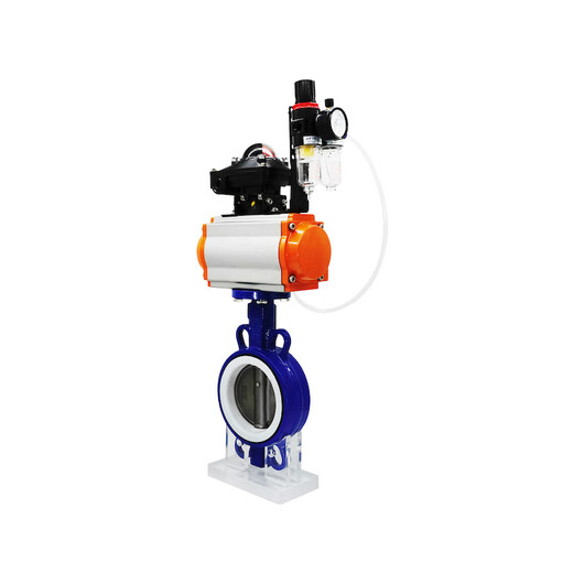 D671F-10Q Pneumatique Tetrafluorobutterfly Valve pneumatique Valve de papillons triple-claque 304 Plaque DN50 65 80 100 DN250 [Tetrafluoro Seal 304 Plaque]