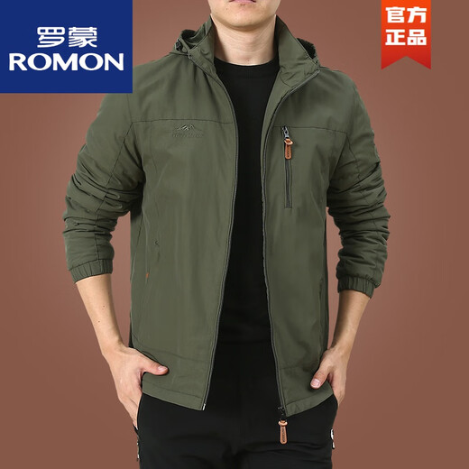 罗蒙（ROMON）户外男士外套秋冬季2025新款中年男装秋装上衣服加绒夹克男春秋厚 9898黑色 款 加绒 M