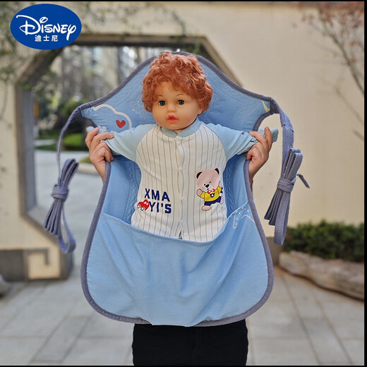 Disney (Disney) Guizhou Baby Strap Yunnan Le dos à l'ancienne traditionnelle est tenu devant le bébé et le dos est brouillé avec une sangle arrière en été. Lapin bleu (0-2 ans avec une poche)
