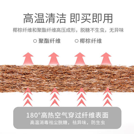 Sweeby Baby Mattress Natural Coconut Palm Mattress 3E Coconut Dream Baby Mattress Removable and Washable Breathable Palm Mat White - Cotton Cover (120*60) Natural Coconut Brown Silk