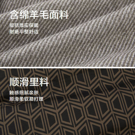 HLA Hai Lan House Jacket Men's Lapel Striped Woolen Warm Jacket Men's Winter