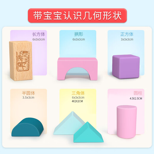 可爱家婴儿童积木木头大颗粒可啃咬拼装玩具拼图1一2岁3宝宝6女孩桌 经典主题【61块数字字母积木】礼