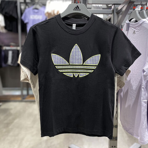 
Adidas (adidas) Clover Short Sleeve T-shirt Women's 2025 Summer New Sports Running Training Casual Comfortable Round Neck Top Set HB9435 Black L