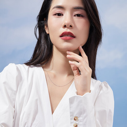 Saturday blessing 18K gold necklace women's Chopard chain color gold necklace plain chain birthday gift yellow 18K about 1g-46cm