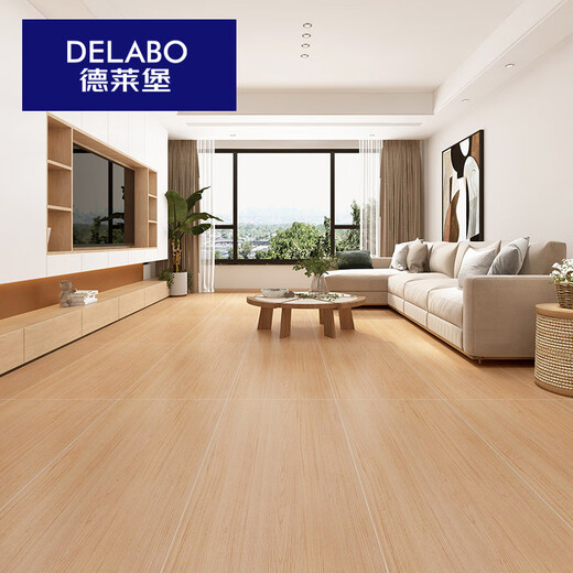 Delabo (Delabo) All-cerámico Luz suave de madera fina de madera tallada Azulejos 600x1200 Azulejos de piso Sala de estar Anti-Slip Ceramic Tiles IMitation Barda de piso de madera maciza 12605 600x1200mm