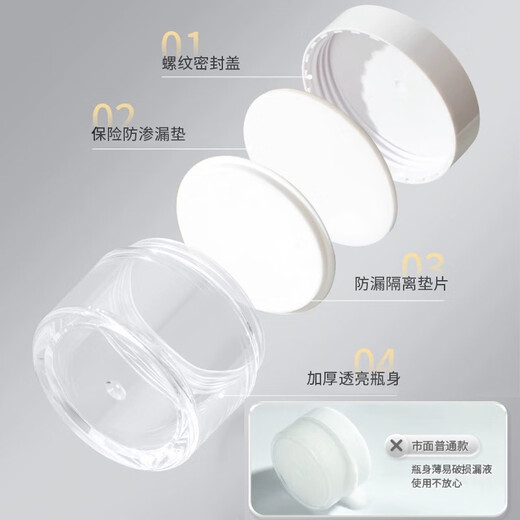 晨色分装盒面霜分装瓶旅行带盖透明便携化妆品小样空盒 20g*3