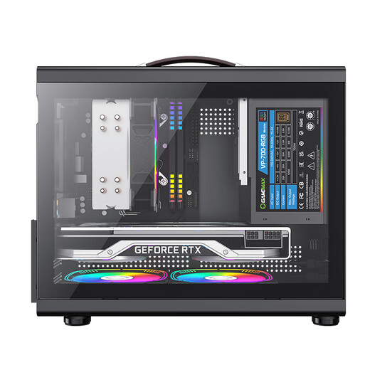 游戏帝国（GAMEMAX）Spark火种Mini手提电脑机箱/ITX塔式散热黑色Typc-C（0.8mm/侧透/便携小钢炮/ATX电源）