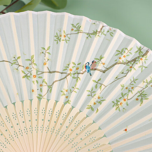 TaTanice folding fan Chinese style classical 6.5 inch female fan silk fan dance performance fan photo birthday gift