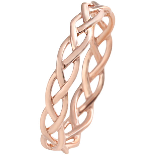 Xuecong 18K rose gold K gold ring women's plain gold ring gift tail ring 18K rose gold 11#1.43g