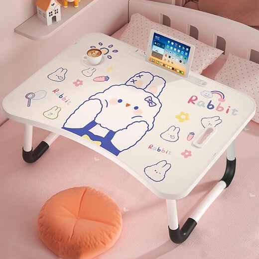 Zhuobo bed computer table folding table bed table desk student dormitory study table CZ01 round leg card slot cup holder