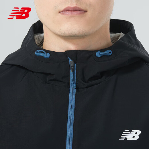 New Balance/NB Woven Jacket Men's Classic Simple Casual Sweater Chaqueta con capucha Nae12121-Dbl Peacock Blue M
