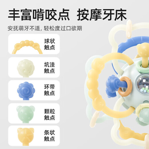 Bates Manhattan hand ball baby silicone chewable teether for 0 to 1 year old baby early education educational toys Ruili powder