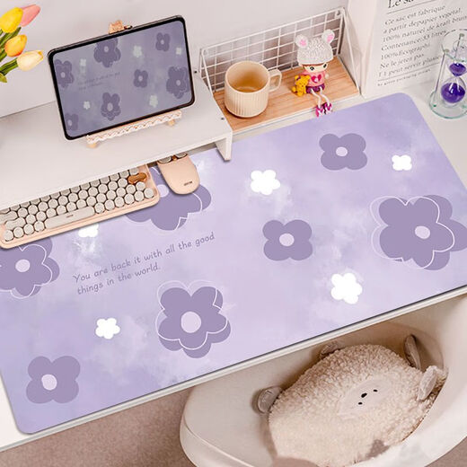 Ye yu lila Schmetterlingsblume Maus-Maus-Pad Super großes hochwertiges Mädchen Wache Computer Büro Schreibmatte Tischpolster RK-3892 丨 Lila verdickte Schließkante 80 cm * 30 cm 4mm