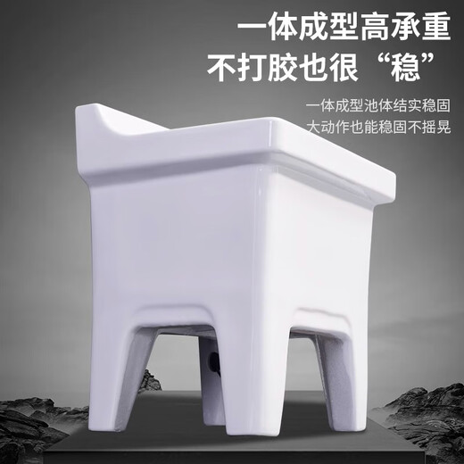 Shantou Lincun Ceramic Mop Pool Balcony Mop Pool Large Square Mop Basin Desktop Controlled Automatic Drainer Mop Pool Desktop Controlled 60cm Backrest