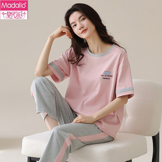 Modal Pyjamas für Frauen im Frühjahr und Sommer kurzärmelige Hosen reine koreanische Baumwollstudenten können draußen im Sommer reine Baumwoll-Kleidungsanzüge im Sommer tragen (120-135jin [Jin gleich 0,5 kg]))