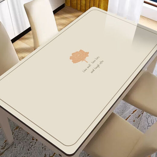 Bo Ling Lu light luxury high-end table mat tablecloth rectangular waterproof and oil-proof thickened anti-scalding heat insulation wipeable washable coffee table table mat rose 40*60cm