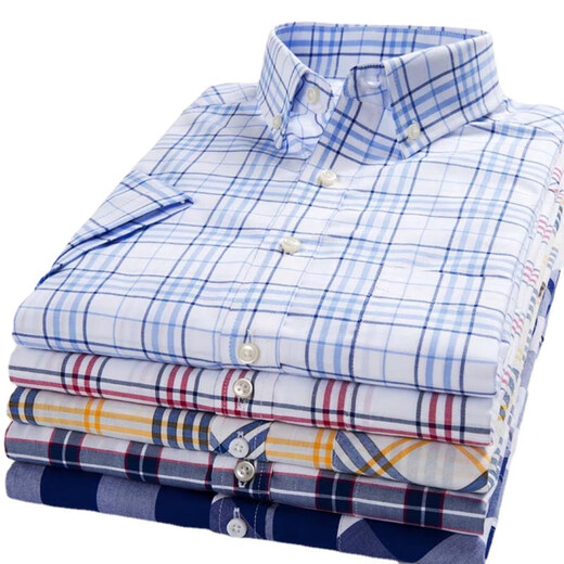 
[Cotton Daddy Suit] High-end Summer Shirt Men's Short Sleeve Middle-aged and Young Loose Casual Shirts Fashionable and Versatile F983 2XL 42