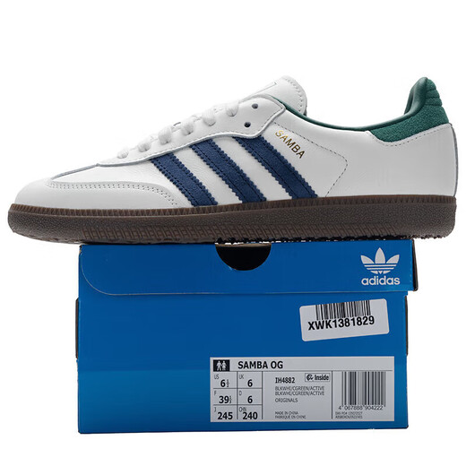 Adidas (adidas) Chaussures masculines de trèfle et chaussures pour femmes 25 S d'été Nouvelles baskets à la mode toe toe basses de couple décontracté Ih4882 / blanc / vert / bleu foncé 40