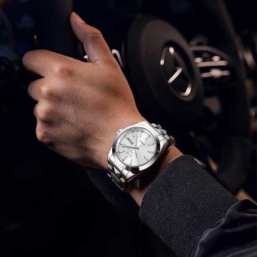 I/W CARNIVAL HWGUOJI Swiss brand watch top ten brands men's watch fully automatic mechanical watch imported movement business waterproof watch Tungsten steel silver-white-829 [upgraded imported movement]