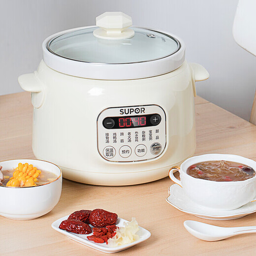SUPOR electric stew pot electric stew pot 3L large capacity household electric stew pot earthenware pot soup automatic soup pot porridge pot three-dimensional heating electric casserole baby food supplement pot 3L white porcelain DG30YC826