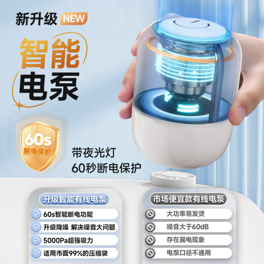 Angtu Vacuum Compression Storage Bag No-Pumping Quilt Clothes Organizing Electric Pump Down Jacket Quilt Packing Bag 4 Extra Large Three-dimensional + Intelligent Electric Pump