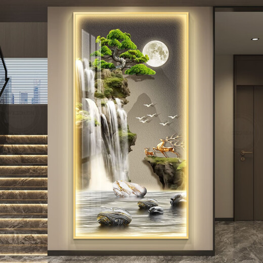 
Welcome Pine LED lights, entrance hallway, simple and modern paintings a50*100 Light luxury golden border, ordinary style 0 cm*0 cm CN-7170-Flowing water makes money